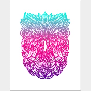 Owl art illustration Posters and Art